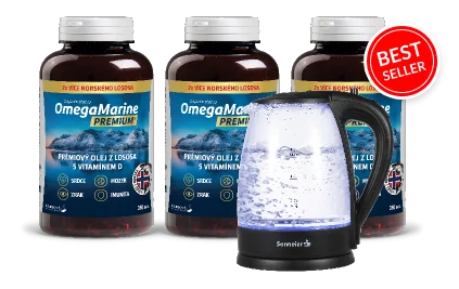 Balení třech OmegaMarine PREMIUM s kávovarem