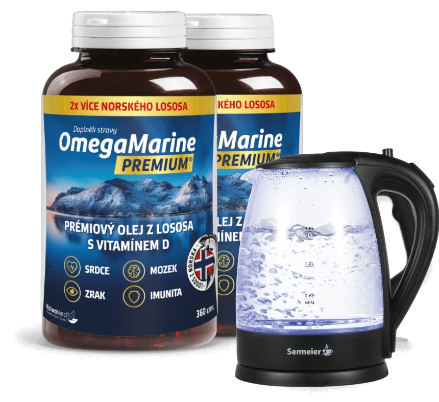 Balení dvou OmegaMarine PREMIUM a kávovar