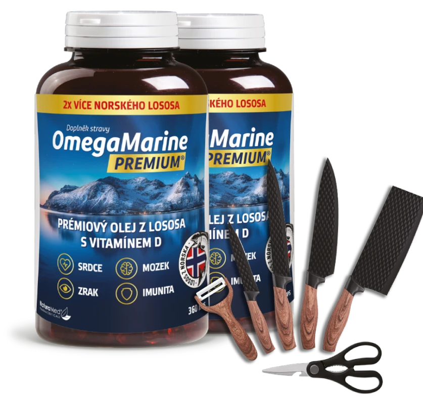 Balení dvou OmegaMarine PREMIUM a kávovar